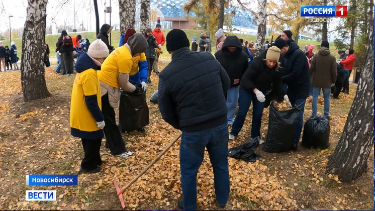 В Новосибирске провели субботник вопреки сильному ветру и холоду