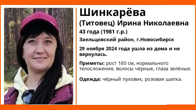 В Новосибирске завершили поиски 43-летней женщины в розовой шапке