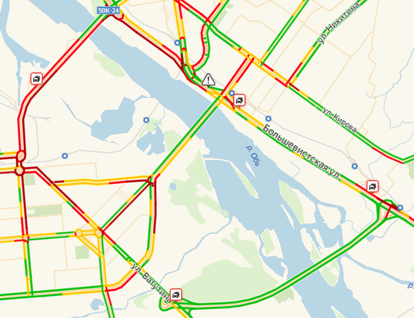 Карта пробок в новосибирске сейчас