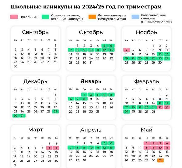 Расписание школьных каникул опубликовали в Вологодской области Череповец-поиск Д