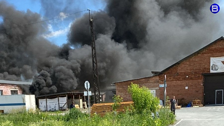 Под Новосибирском погиб рабочий в пожаре в большом производственном здании