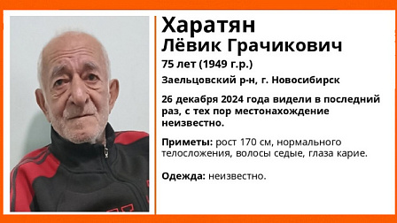 В Новосибирске без вести пропал 75-летний дедушка с потерей памяти