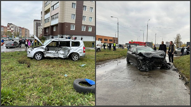В Новосибирске иномарка от удара в бок совершила сальто и сбила пешехода