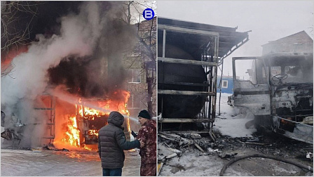 В Искитиме взорвалась и сгорела заправка-автомат