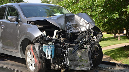 Под Новосибирском случайно уничтожили полицейский автомобиль