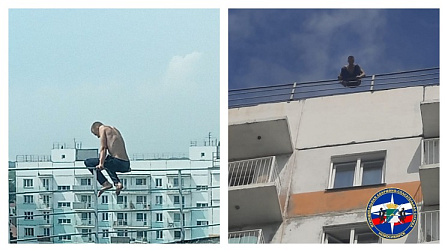 В Новосибирске спасатели уговорили мужчину на крыше пожить еще