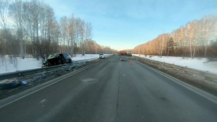 Под Новосибирском водитель легкового автомобиля погиб в лобовом ДТП с грузовиком