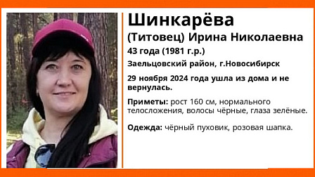 В Новосибирске завершили поиски 43-летней женщины в розовой шапке