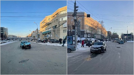 В Новосибирске двое взрослых и ребенок пострадали в ДТП на Красном проспекте