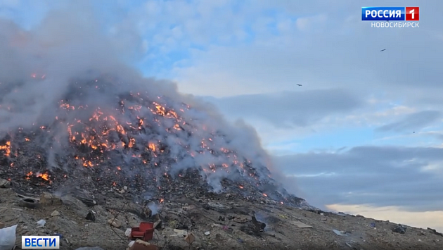 В Новосибирске за четыре дня потушили крупный пожар на мусорном полигоне
